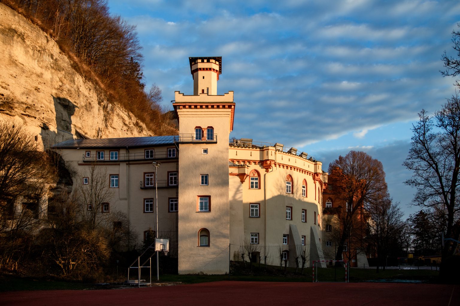 Schloss Stein bei Sonnenuntergang