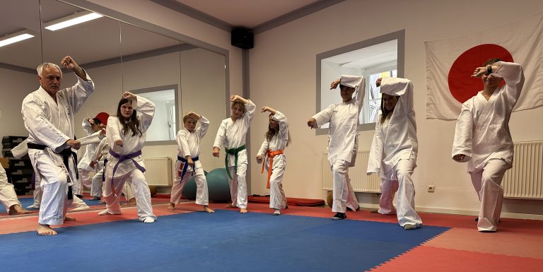 Die Neigungsgruppe Karate mit ihrem Trainer Herr Schalch